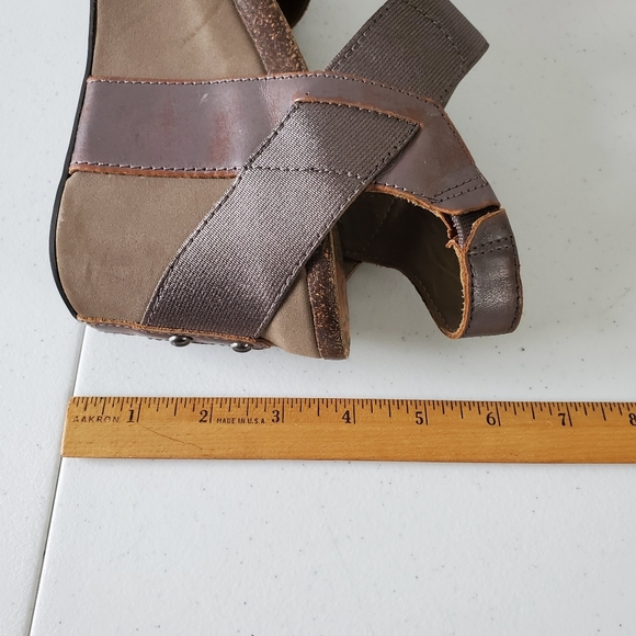 OTBT Bushnell Platform Sandal Size 9 Leather Distressed Metallic Chunky Shoe Y2K - Picture 12 of 15